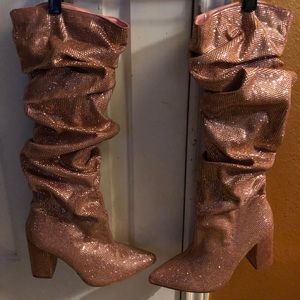 Light Pink Rhinestone Boots